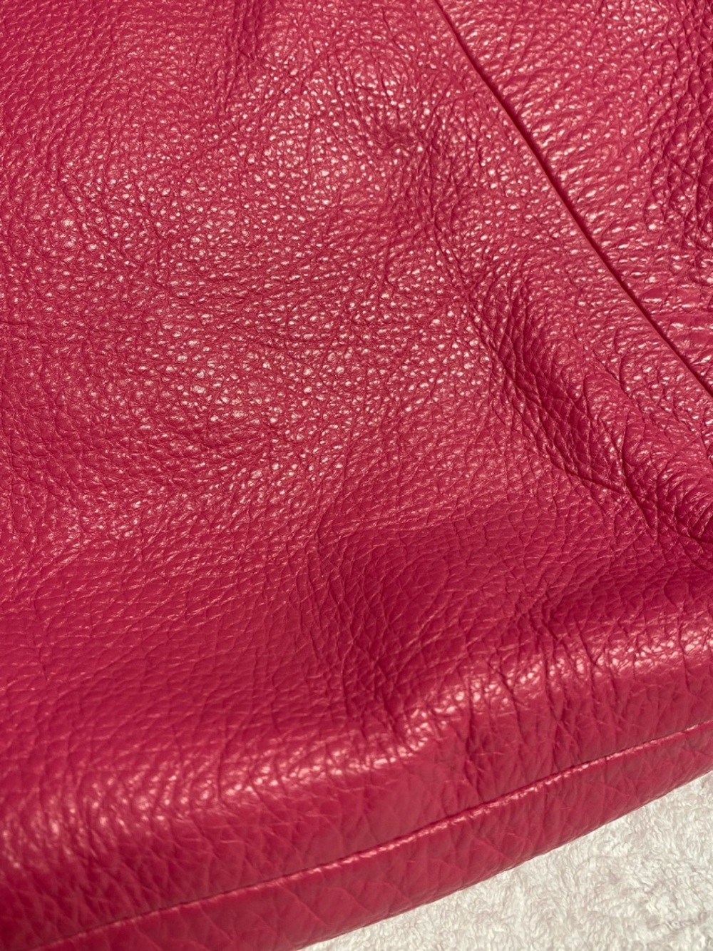 Coach Pebbled Leather Shoulder Bag - Fuchsia Pink - Picture 8 of 12